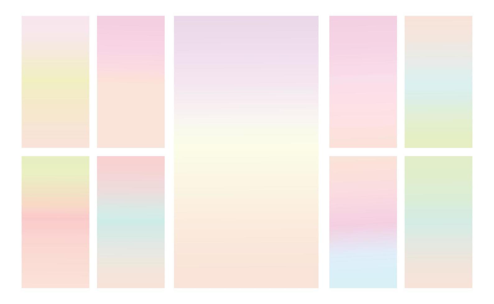 Set of multicolor Pastel gradient background. Soft pastel gradient background Template. Modern screen gradient for web vector