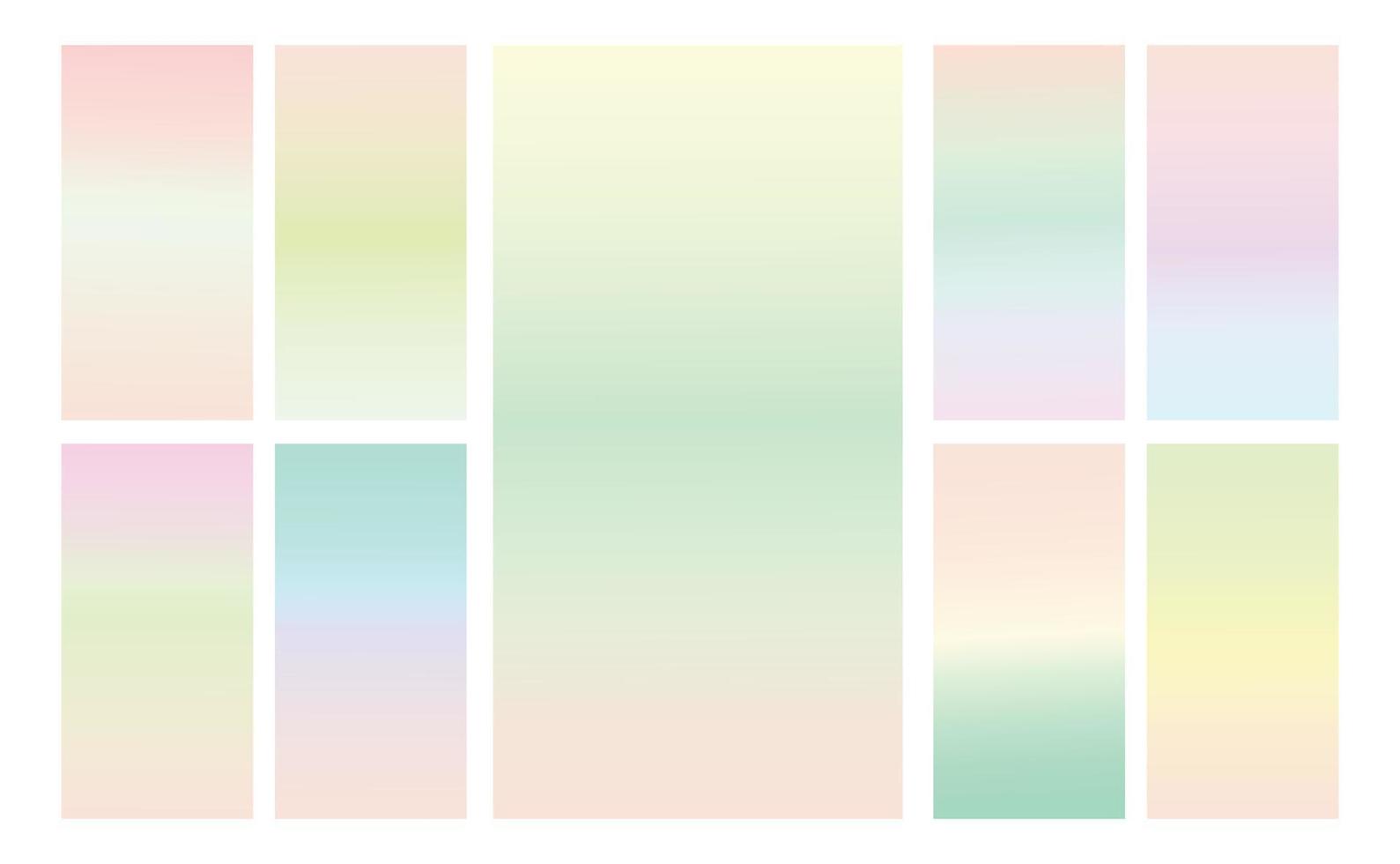 Set of multicolor Pastel gradient background. Soft pastel gradient background Template. Modern screen gradient for web vector