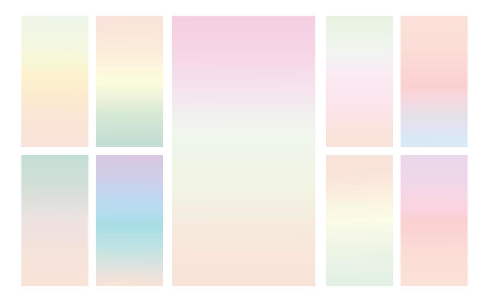 Set of multicolor Pastel gradient background. Soft pastel gradient background Template. Modern screen gradient for web vector