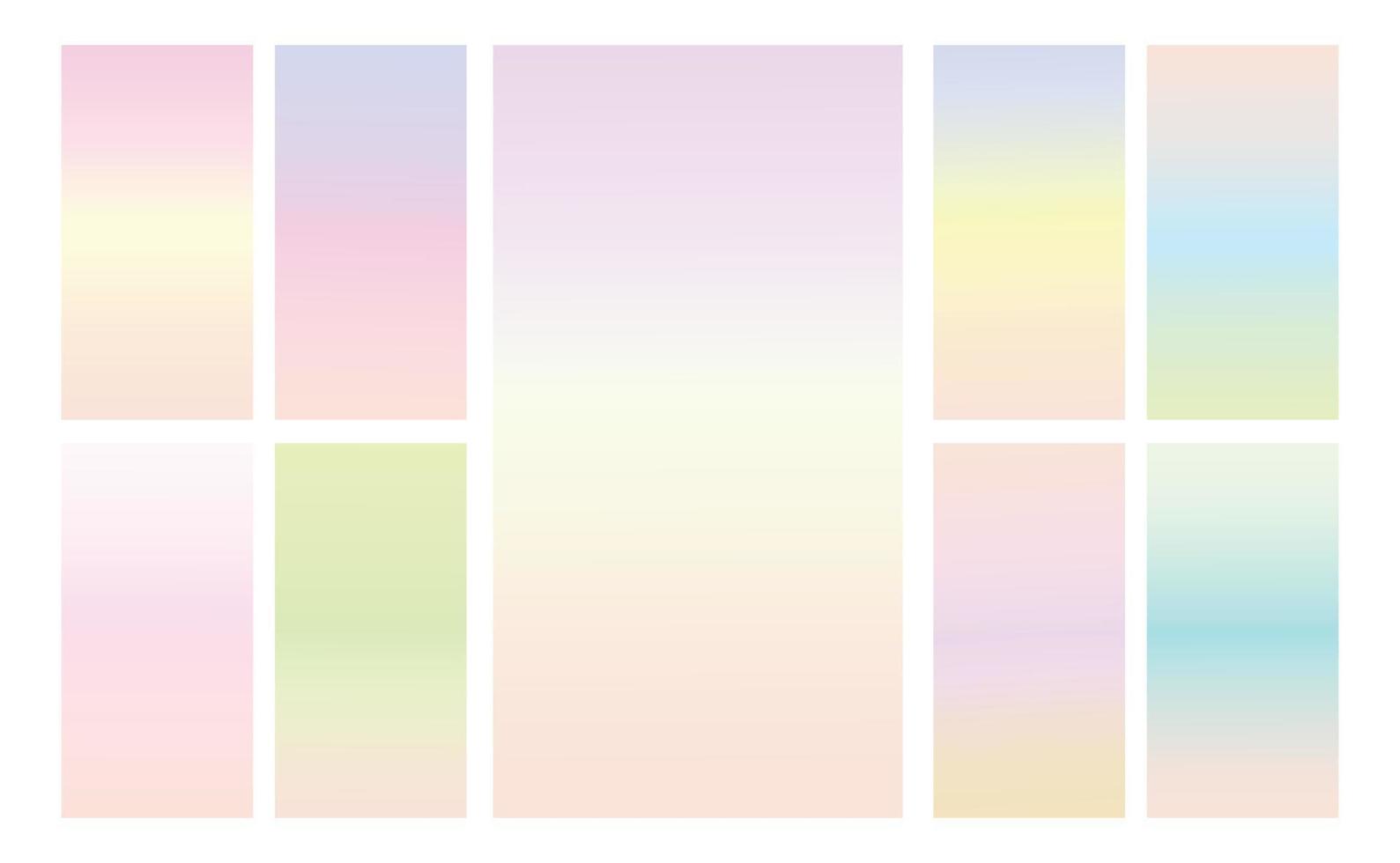 Set of multicolor Pastel gradient background. Soft pastel gradient background Template. Modern screen gradient for web vector