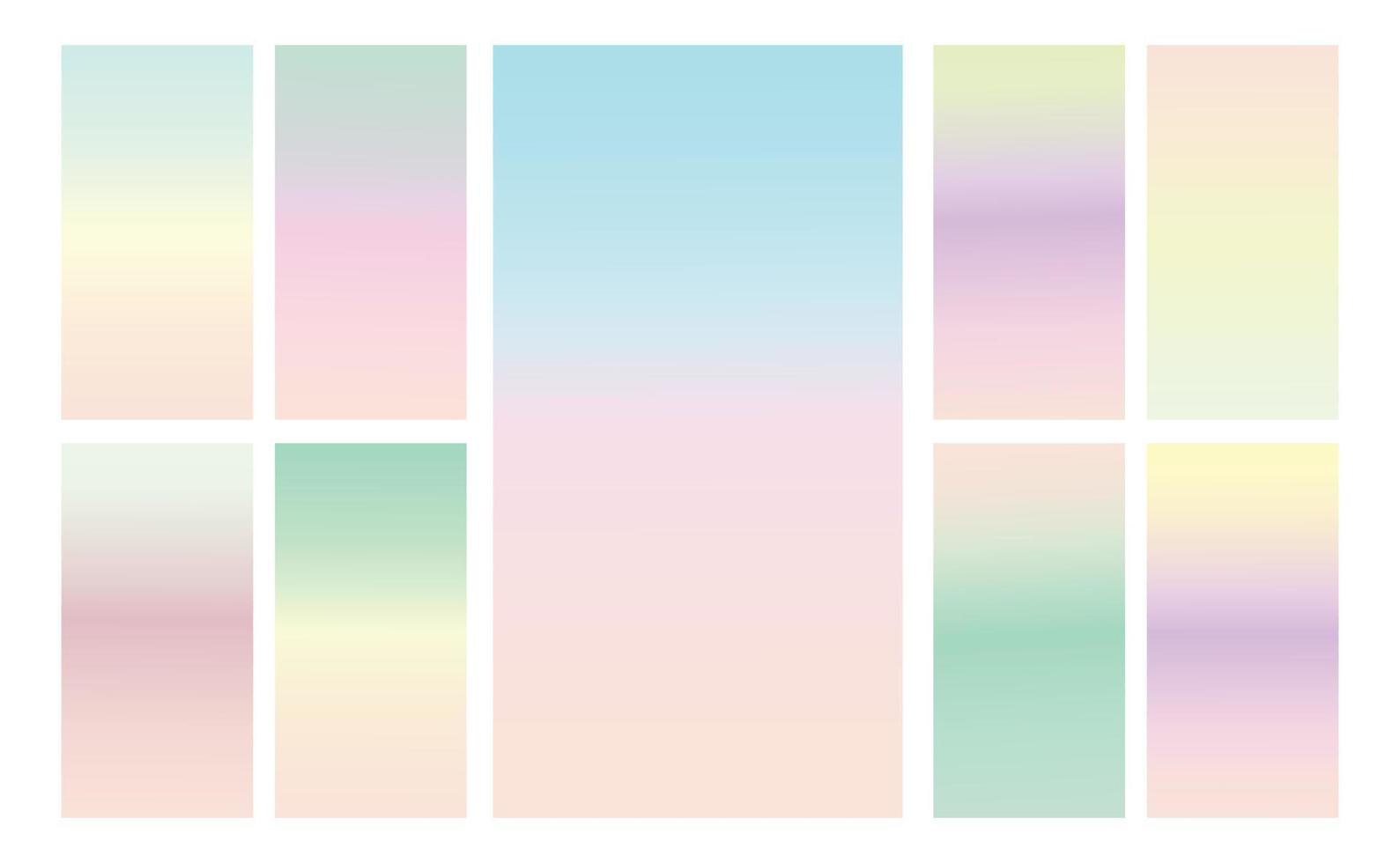 Set of multicolor Pastel gradient background. Soft pastel gradient background Template. Modern screen gradient for web vector