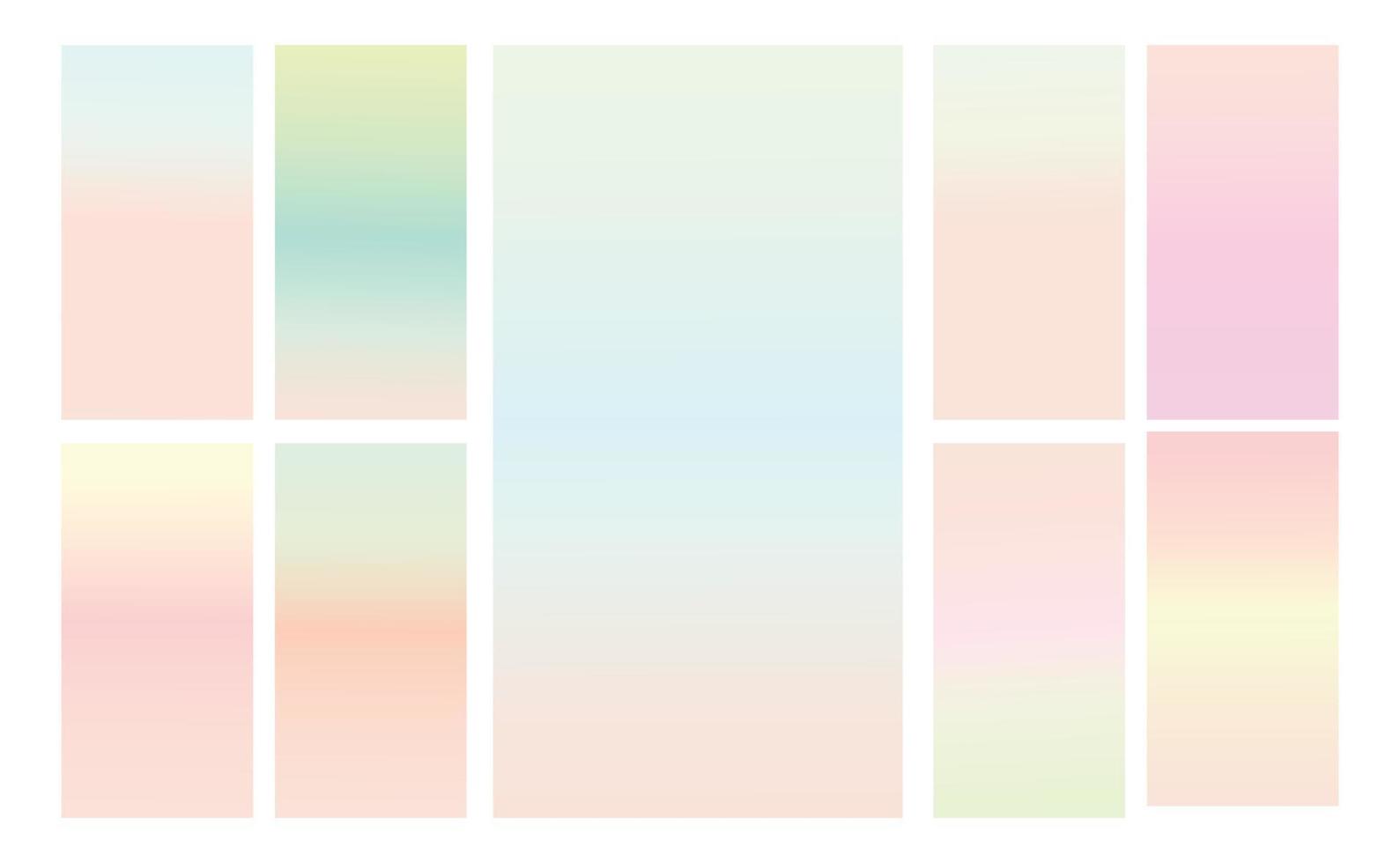 Set of multicolor Pastel gradient background. Soft pastel gradient background Template. Modern screen gradient for web vector