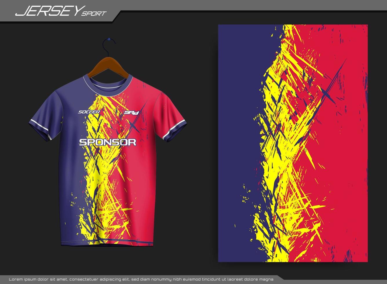 camiseta deportiva de punto. maqueta de camiseta de fútbol para club de fútbol. adecuado para jersey, fondo, afiche, etc. vector