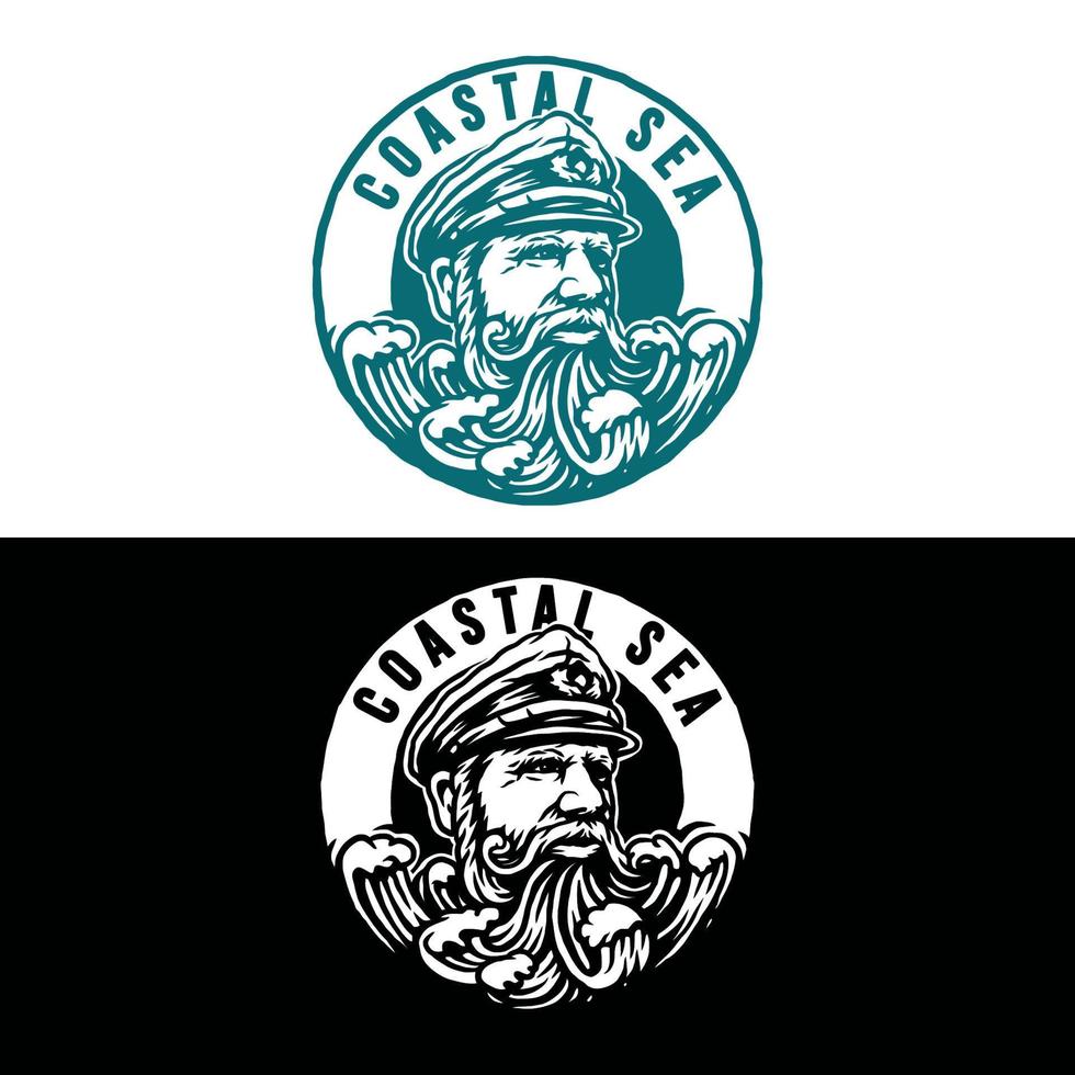 Hand drawing style with a coastal sea object use simple colors vector