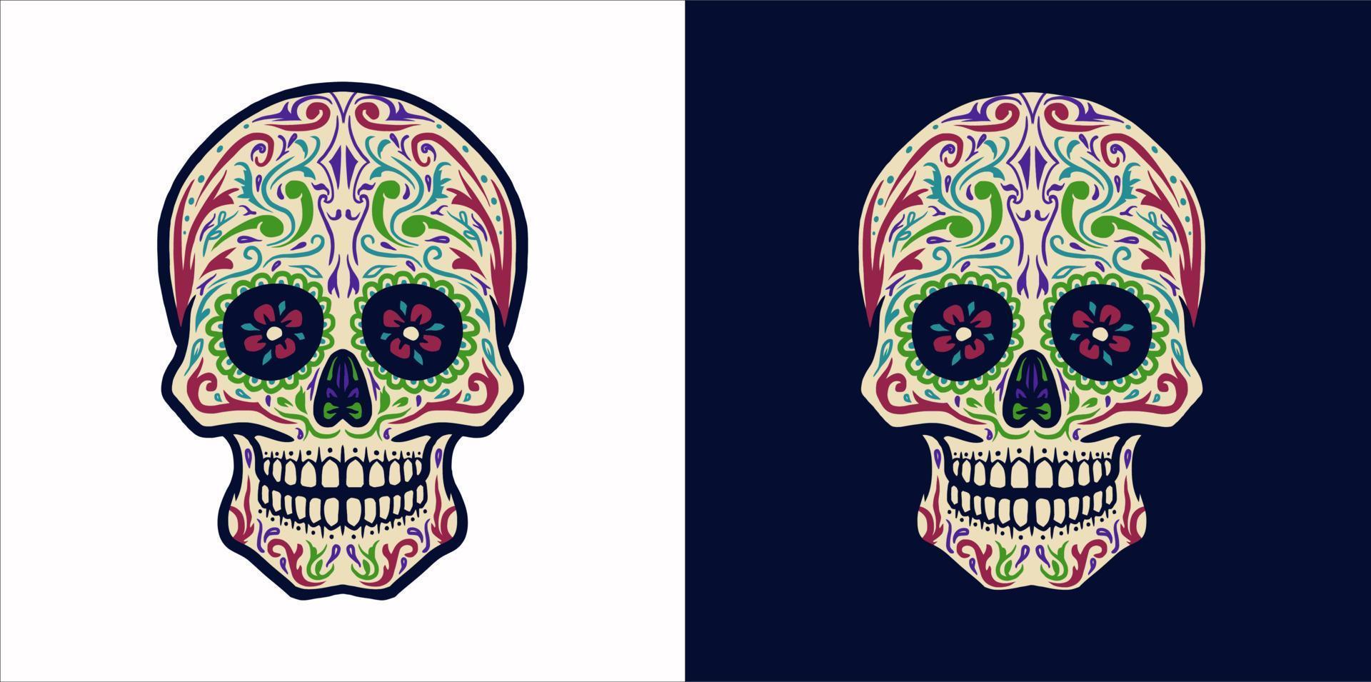 calavera de azúcar gótica vector