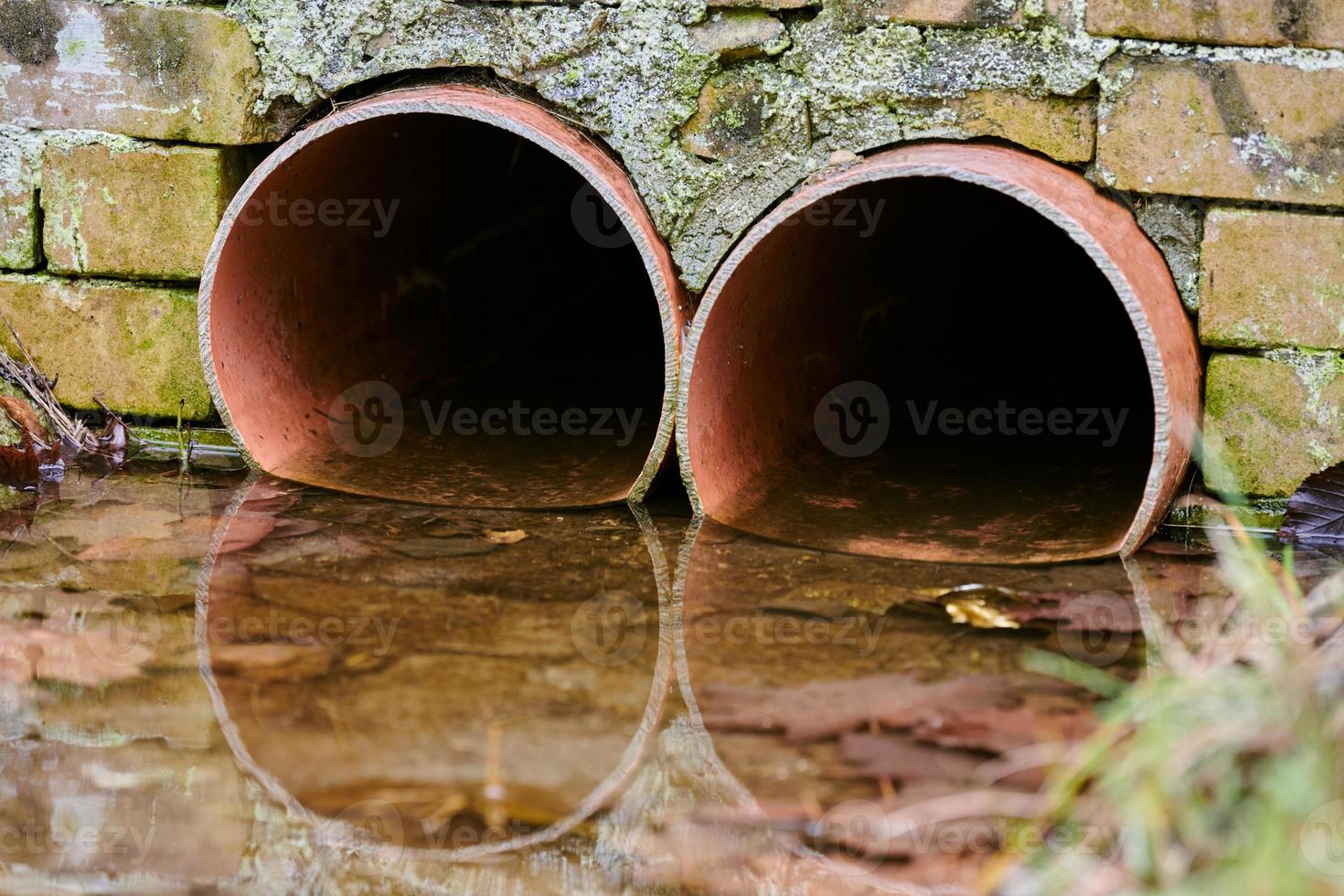 Sewers with toxic dirty water photo