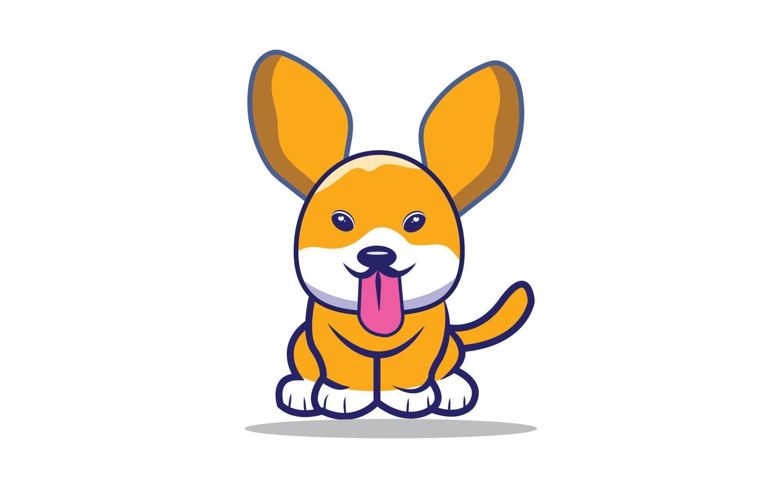 Cute dog sticking vector