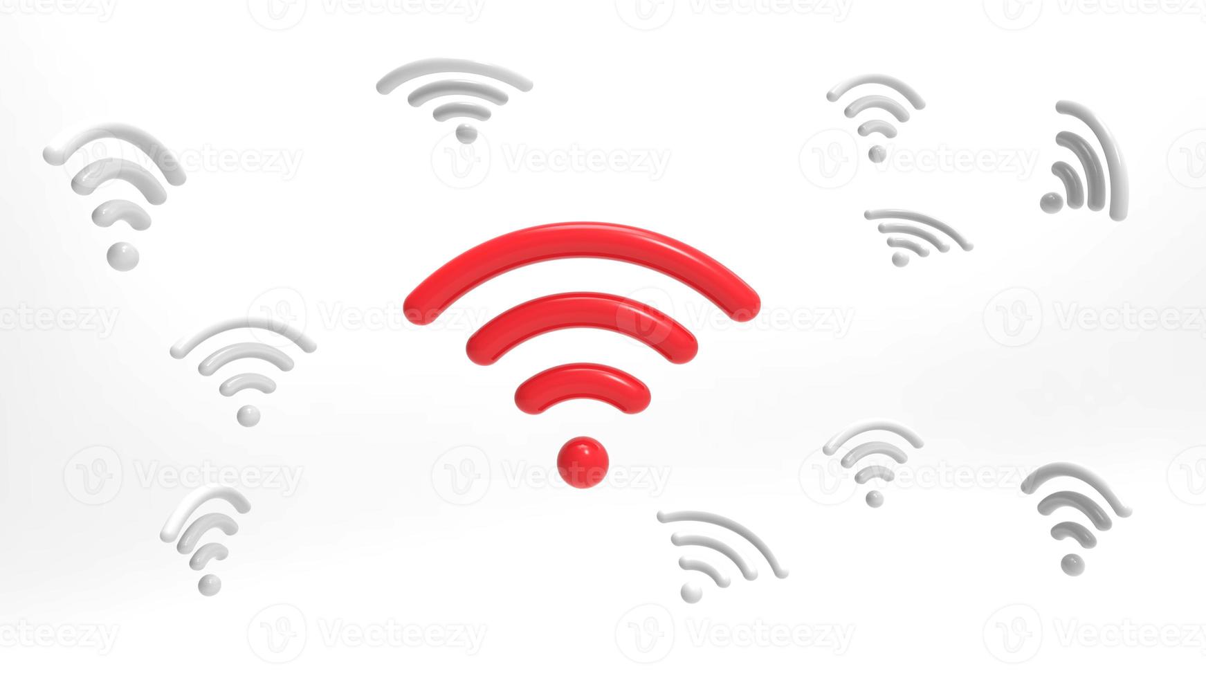 Wifi icon isolated on white background. 3D rendering. photo