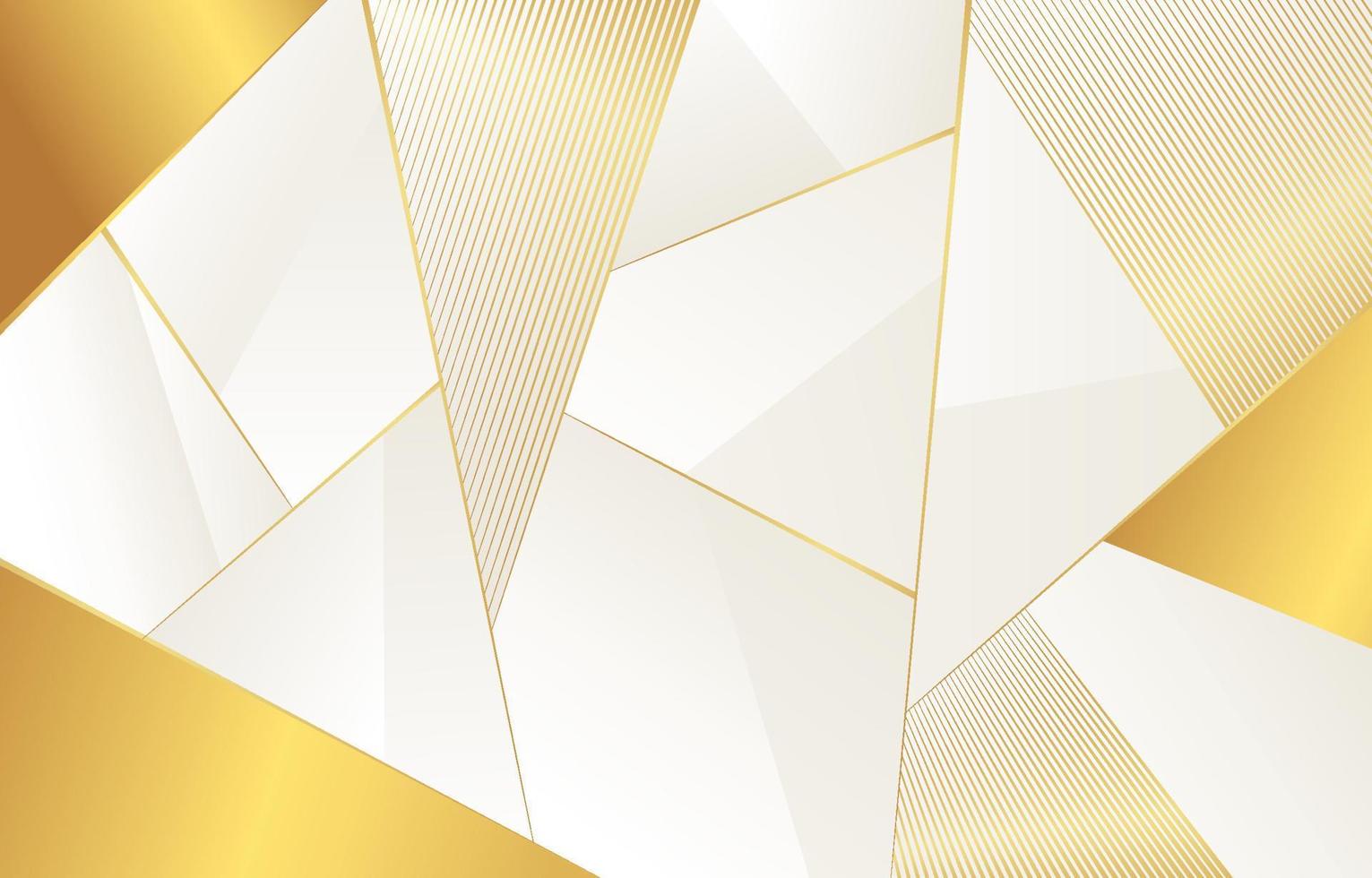 Abstract White and Gold Polygon Background vector