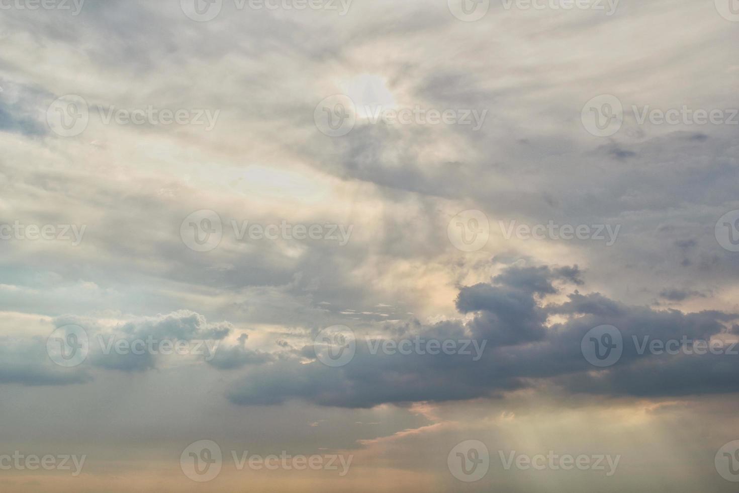 Colourful cloudy twilight beautiful sky cityscape sunset and morning sunrise. Dramatic evening night early morning view. Panoramic nature background concept. Copy space for text. World environment day photo