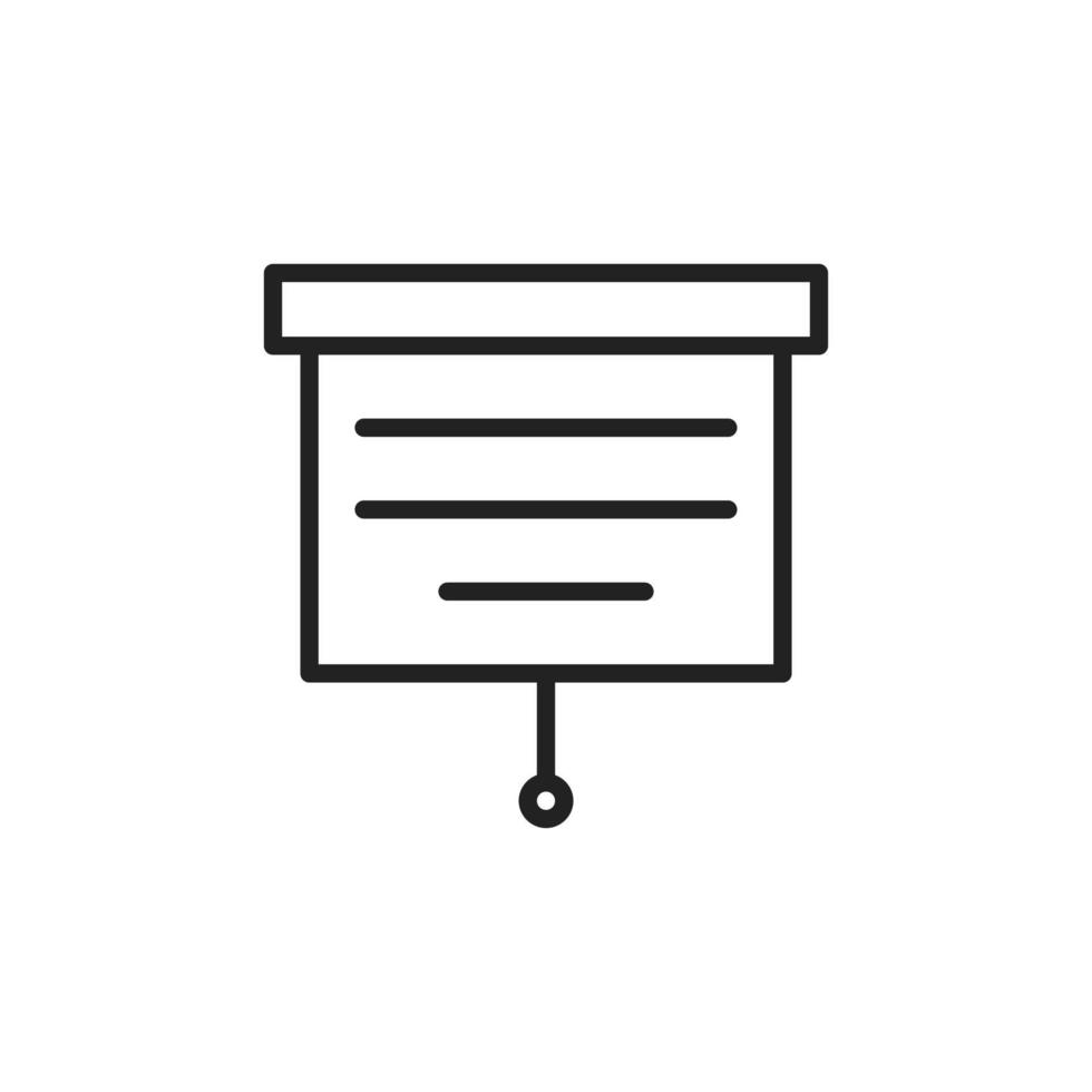 Presentation Projector Screen Line Icon Logo Vector