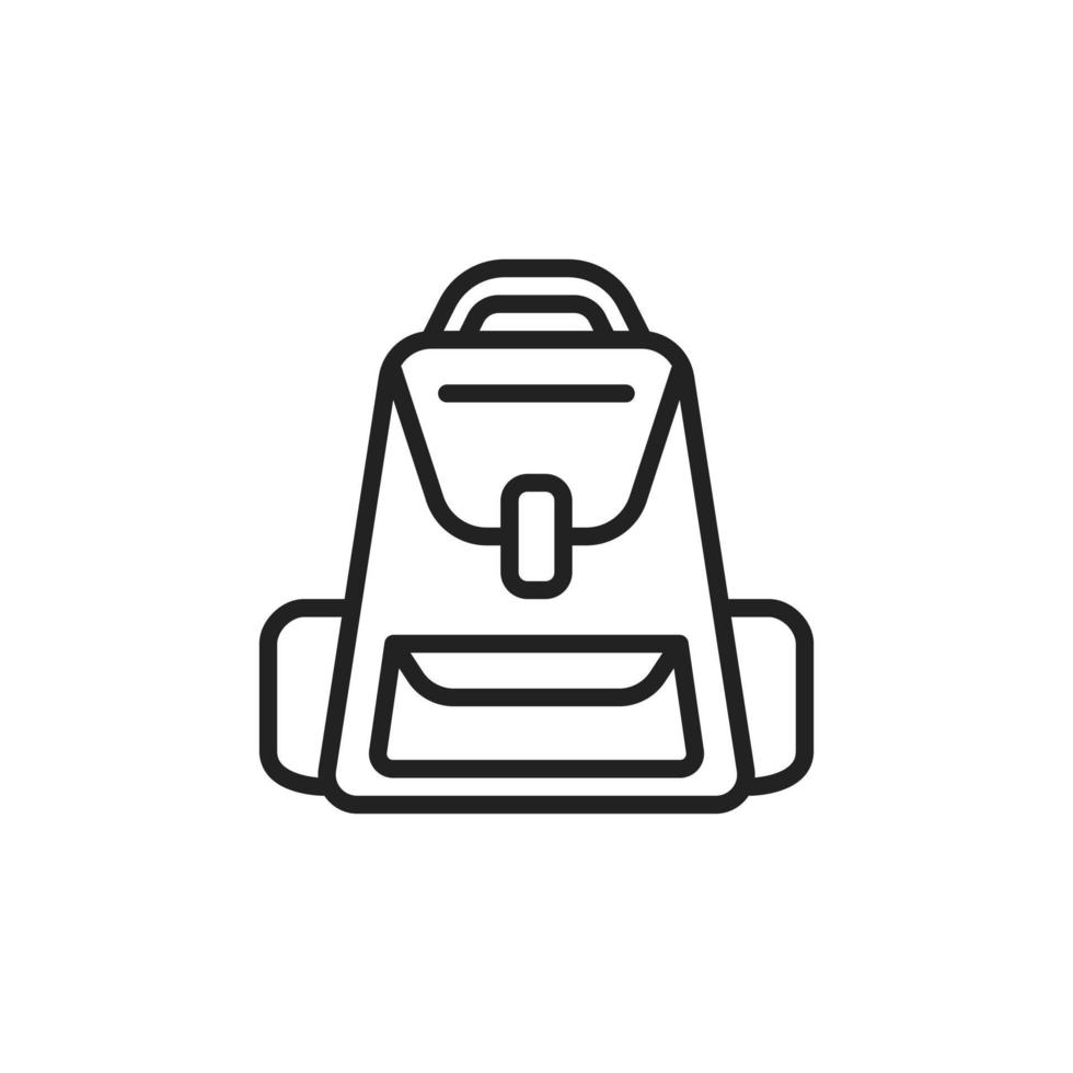 Backpack School Bag Line Icon Element Vector