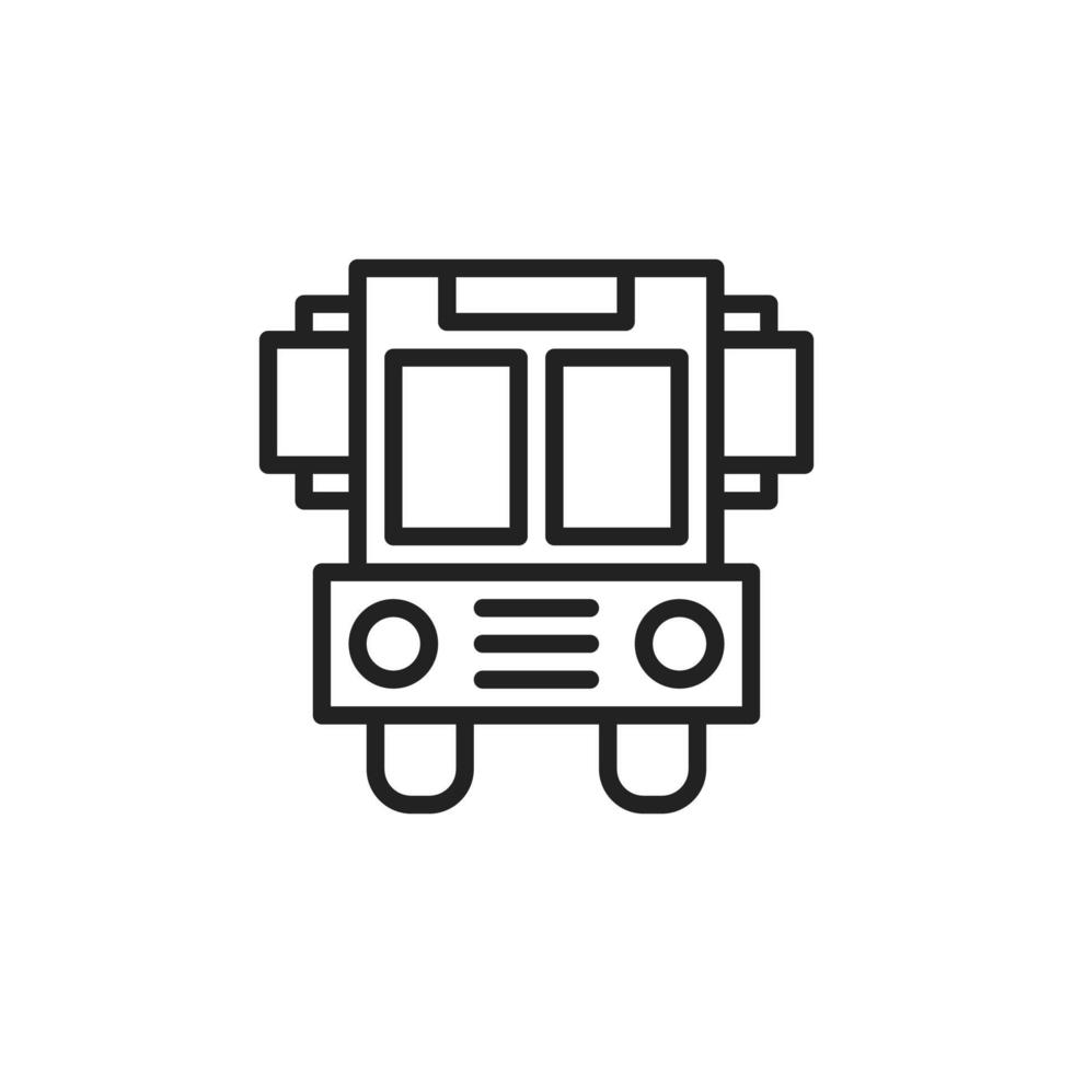 School Bus Transportation Line Icon Graphic Vector Element