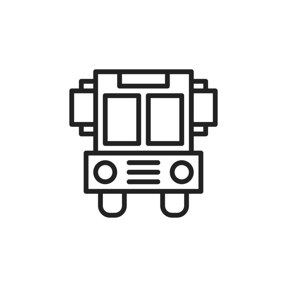 elemento de vector gráfico de icono de línea de transporte de autobús escolar