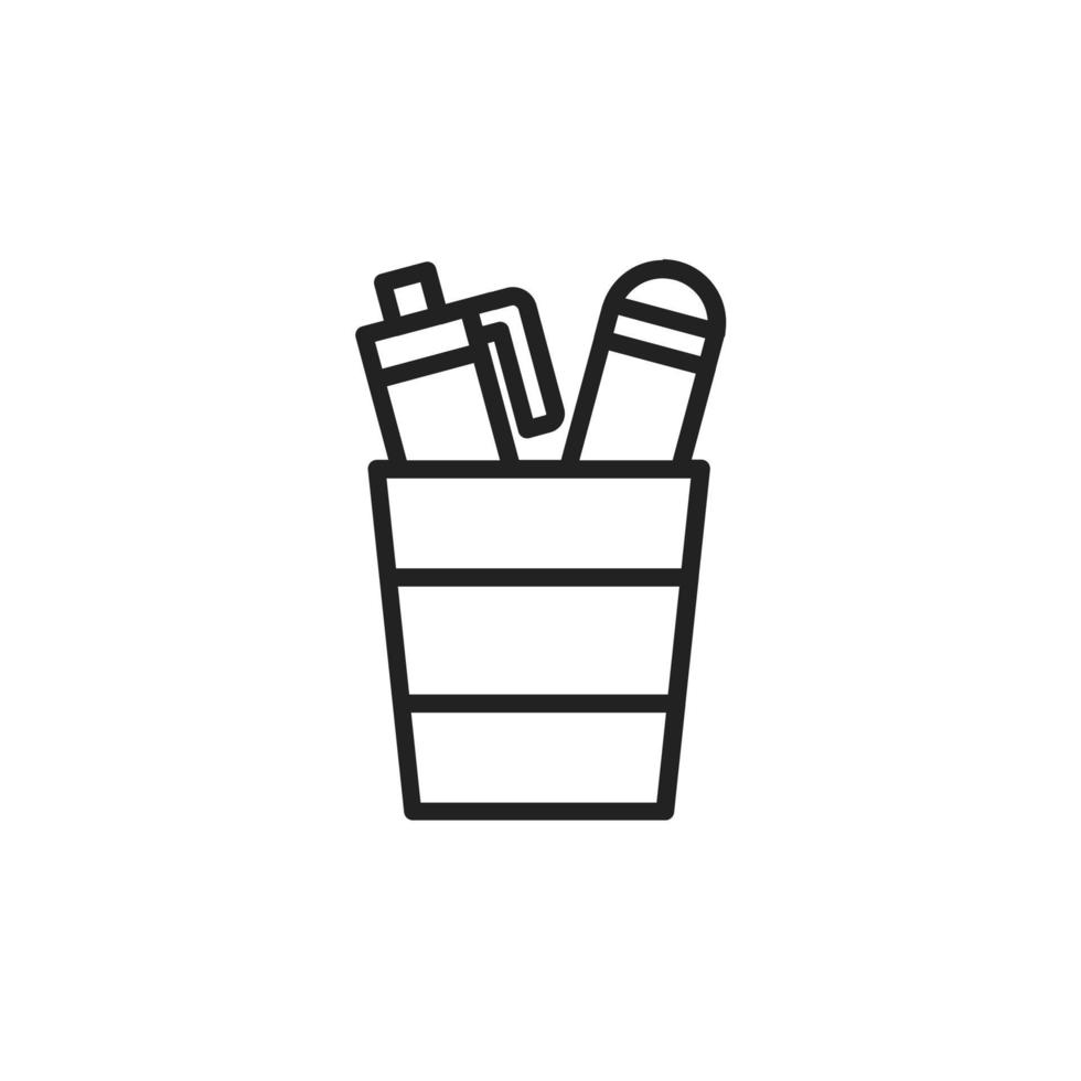 Pencil or Pen Stand Line Icon vector