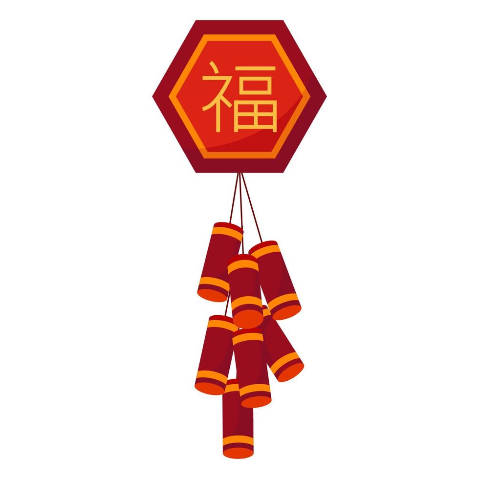 Firecracker firework decoration for chinese new year vector