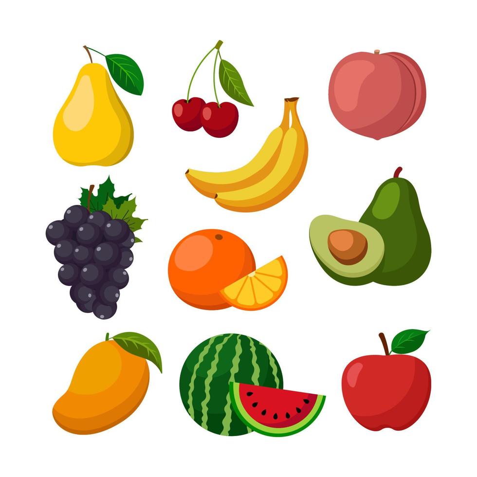 elemento de objeto de fruta fresca natural para comida vegana saludable vector