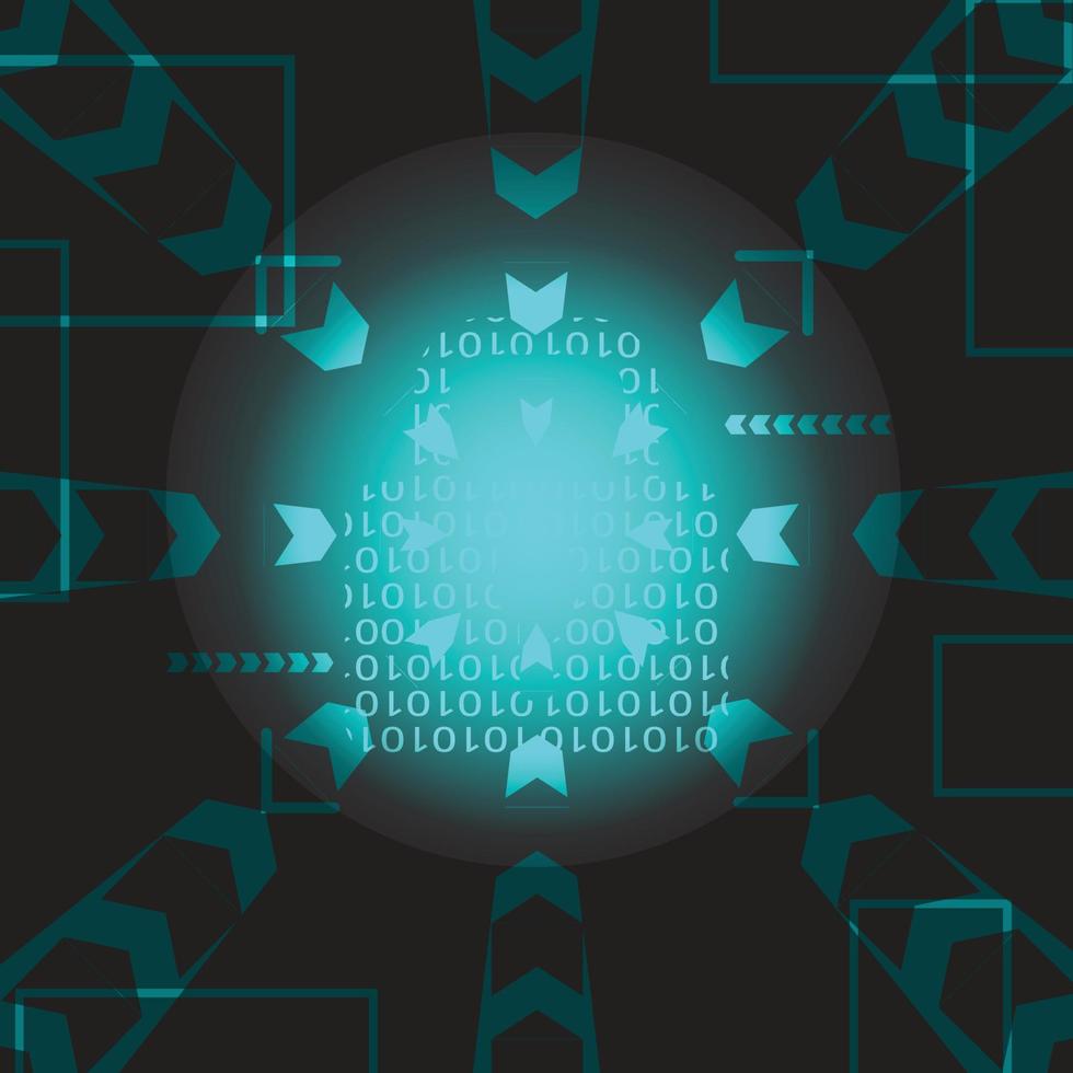 blue network light code and data security abstract technology background vector