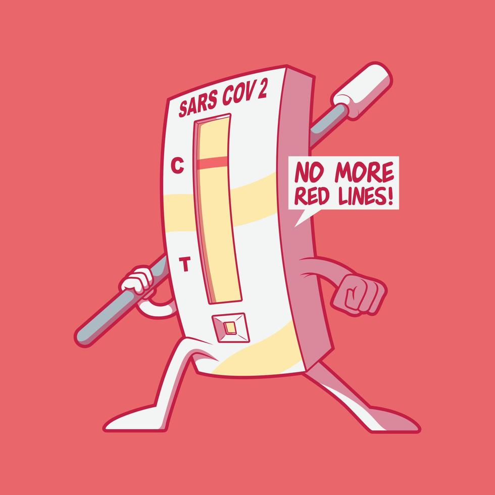 Covid 19 negative test character vector illustration. Health, disease, test design concept.