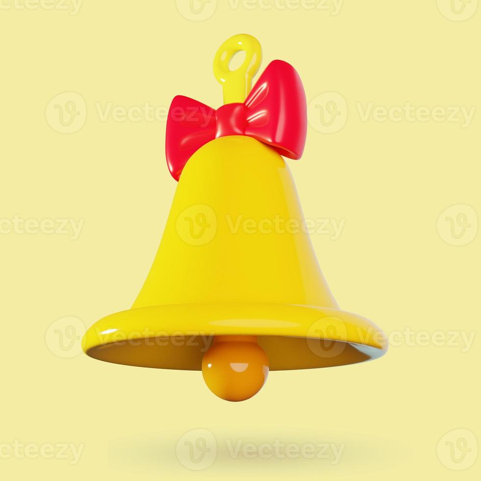 Christmas toy bell 3D illustration photo