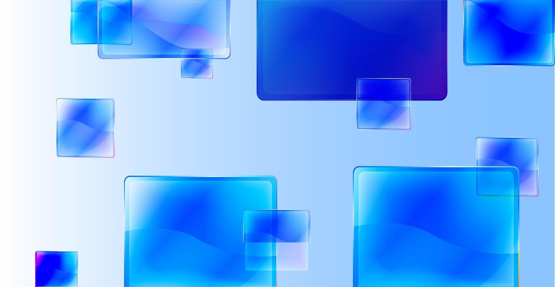 Realistic background with transparent multicolored squares and reflection effect. vector