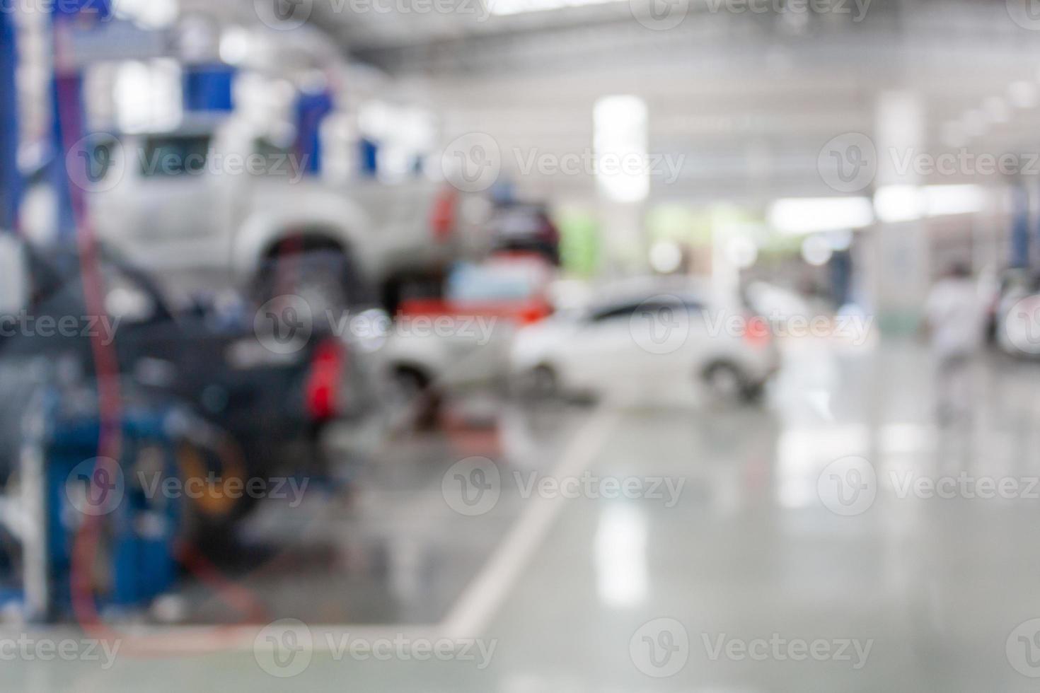 car service centre auto repair workshop blurred background photo