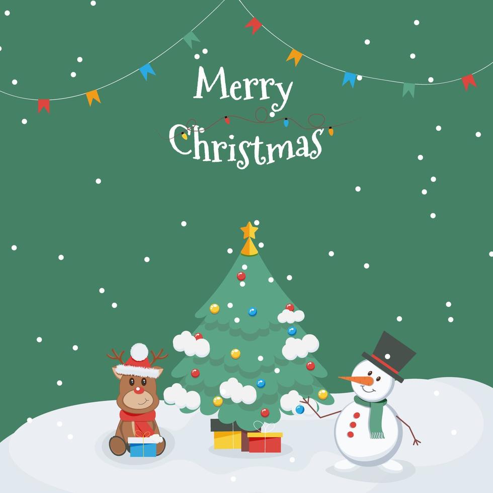 Merry Christmas . Free Vector illustration