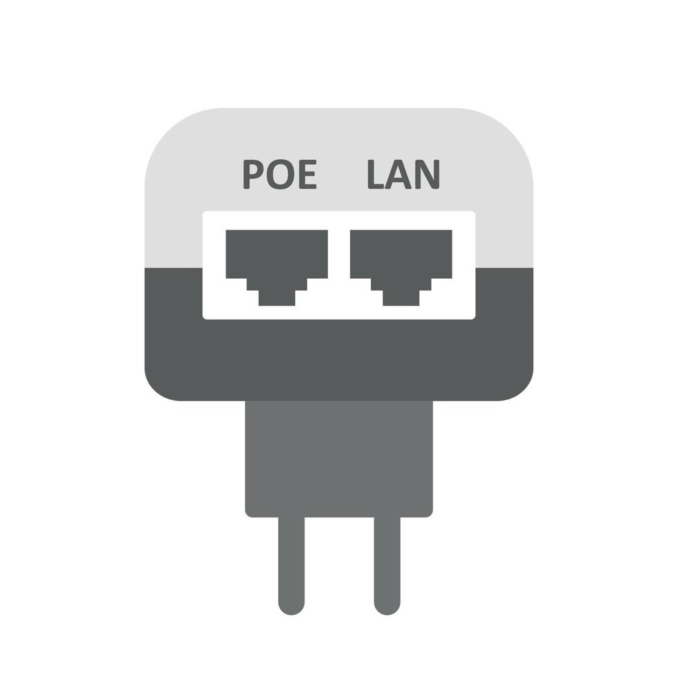 Poe apapter flat illustration. Injector for electronic equipment on a white background. Vector