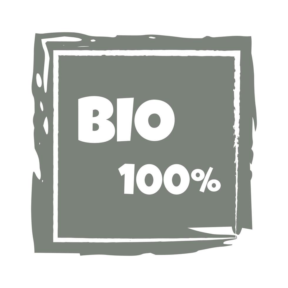 icono para el envasado de productos ecológicos sobre un fondo blanco con la inscripción bio vector