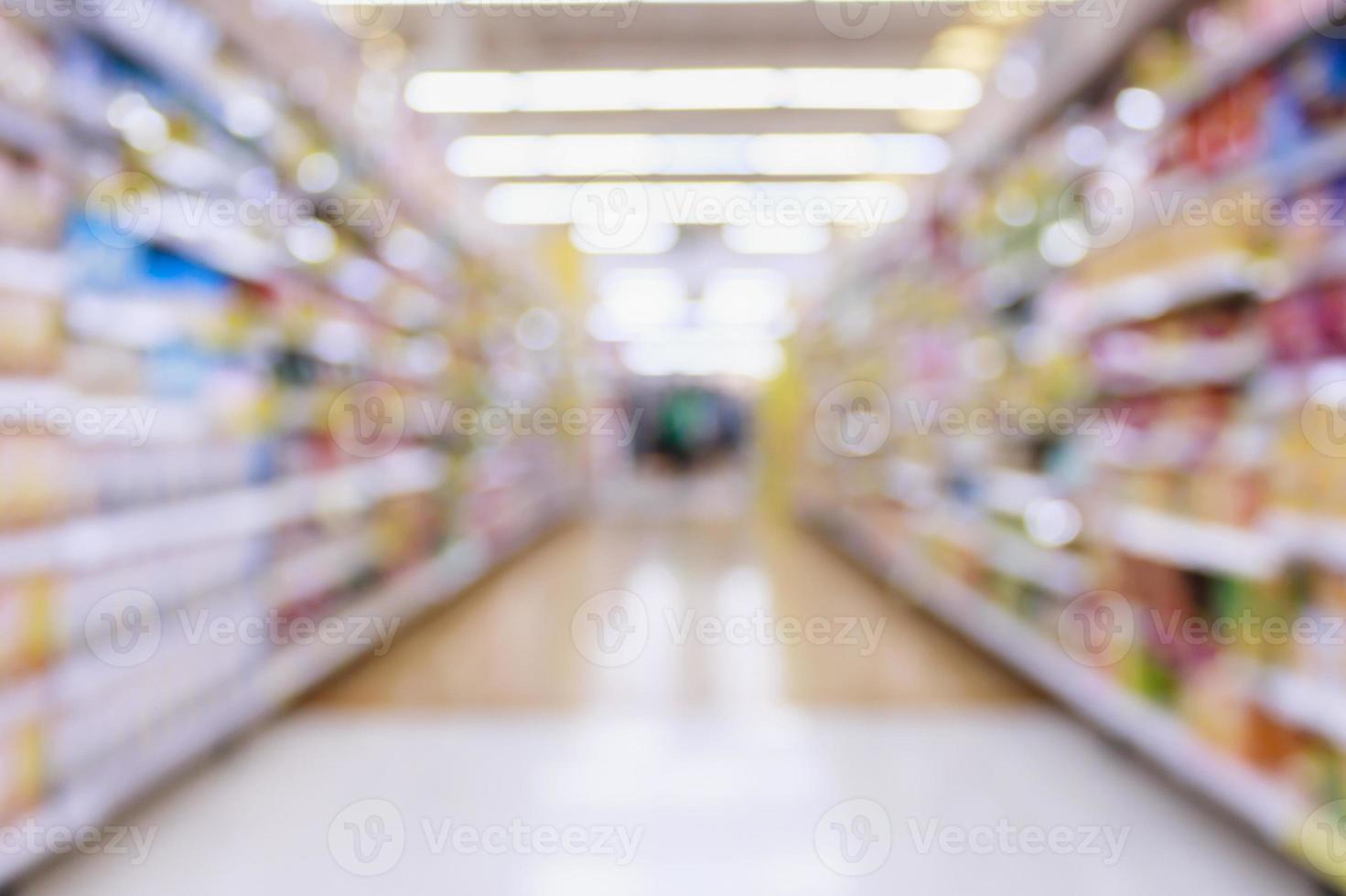 Supermarket aisle blur abstract background photo