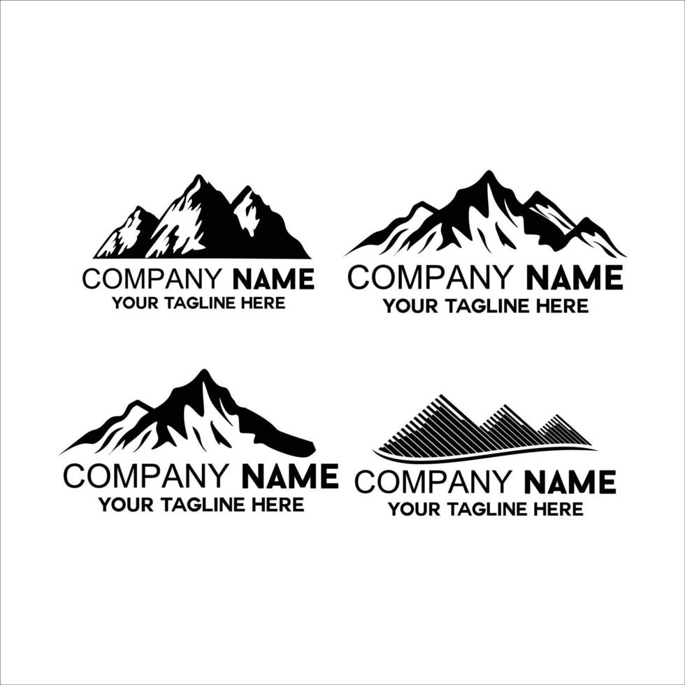 a set of mountain logo bundles vector