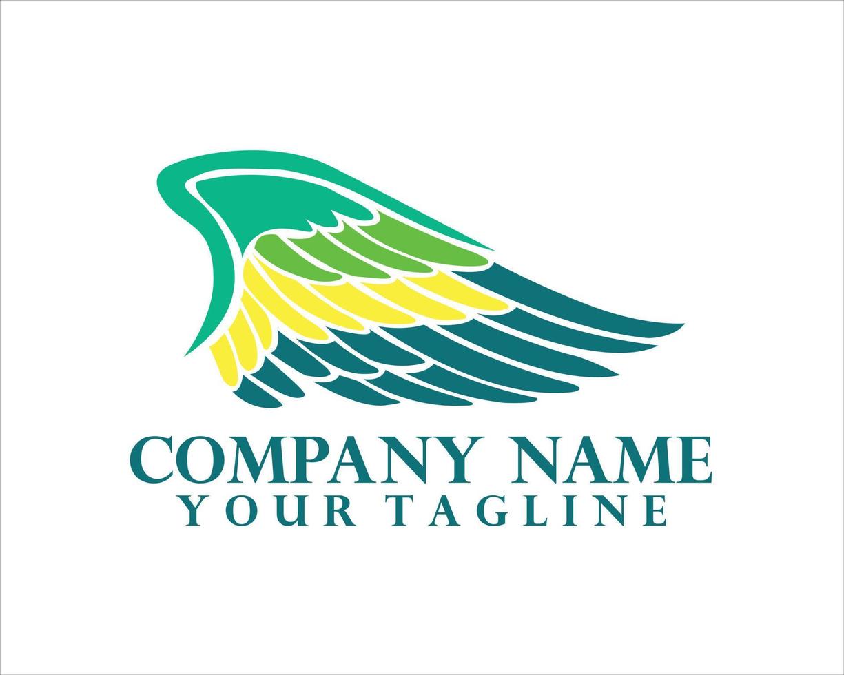 bird wings with unique color logo vector