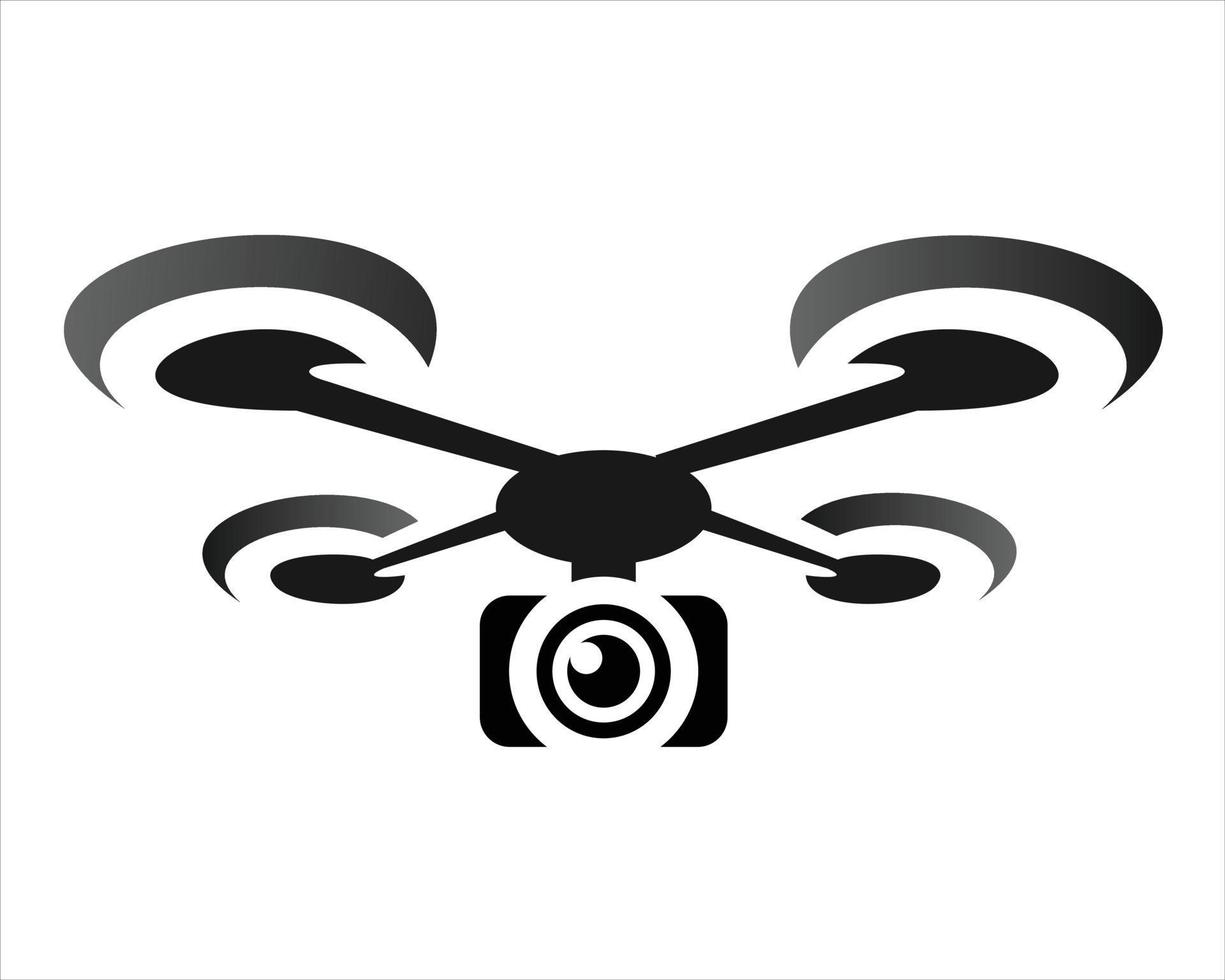 black simple drone camera logo vector