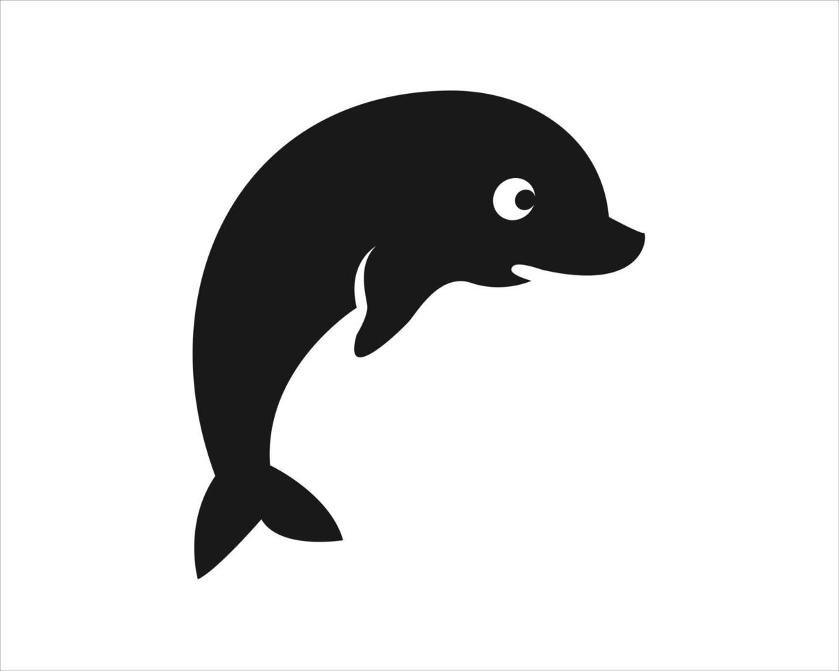 dolphin silhouette simple logo vector