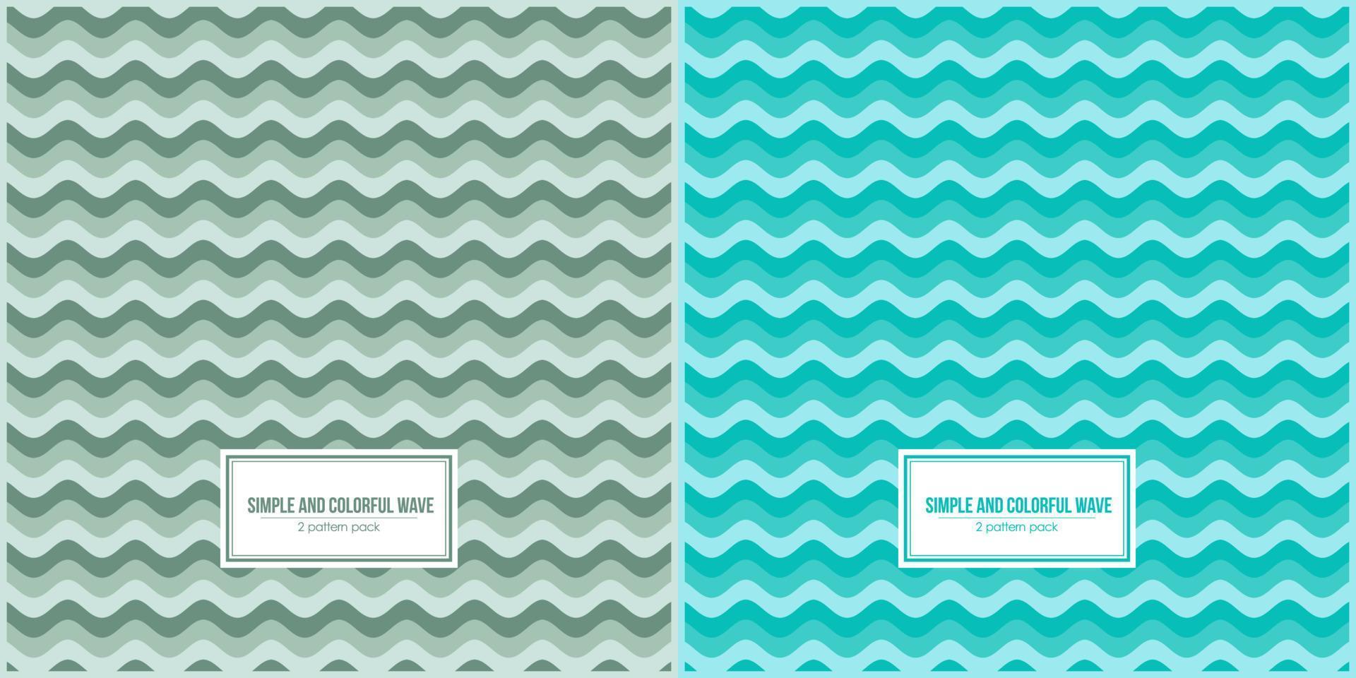 pattern pack of two simple and colorful water wave shape vector