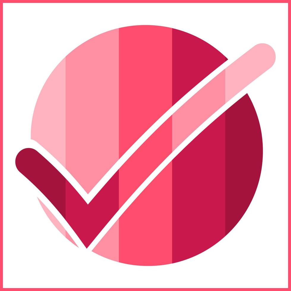 unique check mark with red gradient color vector