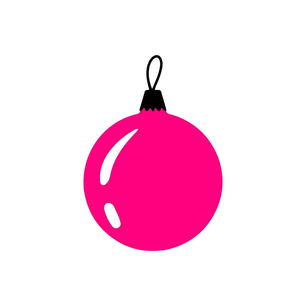 vector dibujado a mano adorno navideño. elementos decorativos de la bola de navidad del doodle aislados en el fondo blanco. icono de año nuevo para el diseño de invierno, adornado y tarjetas de felicitación. decoracion de arbol de navidad individual