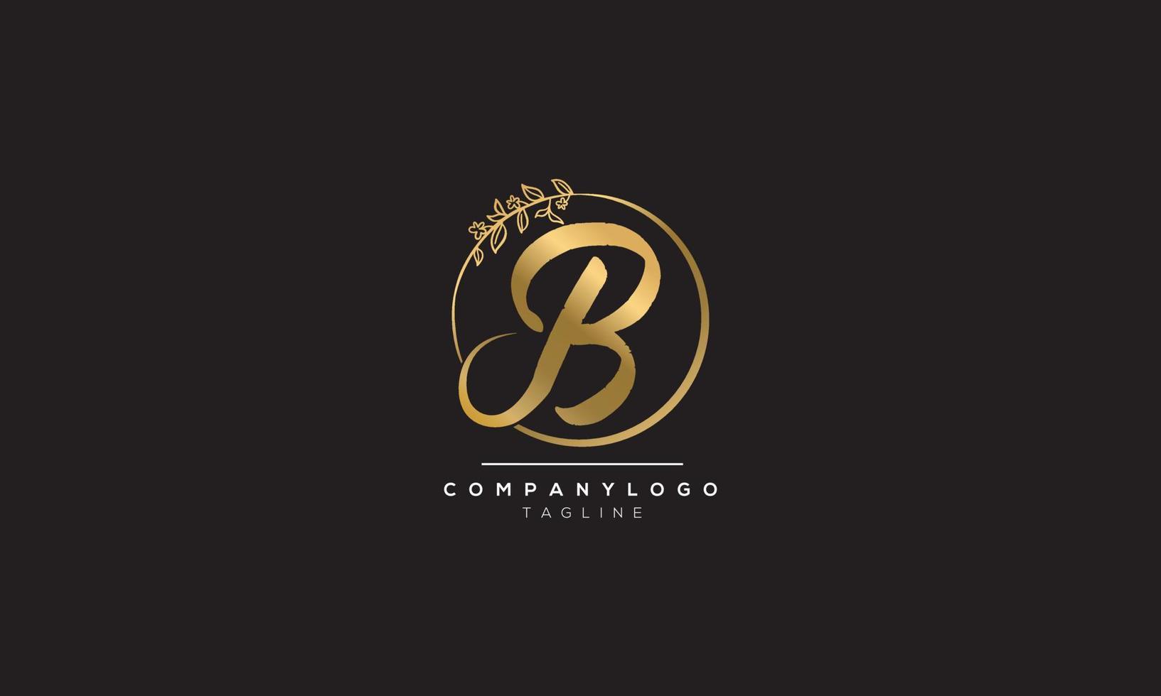 B Alphabet Golden Monogram and retro look vector