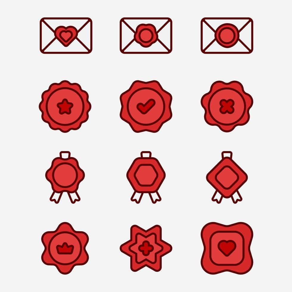 Wax Seal Icon Set vector