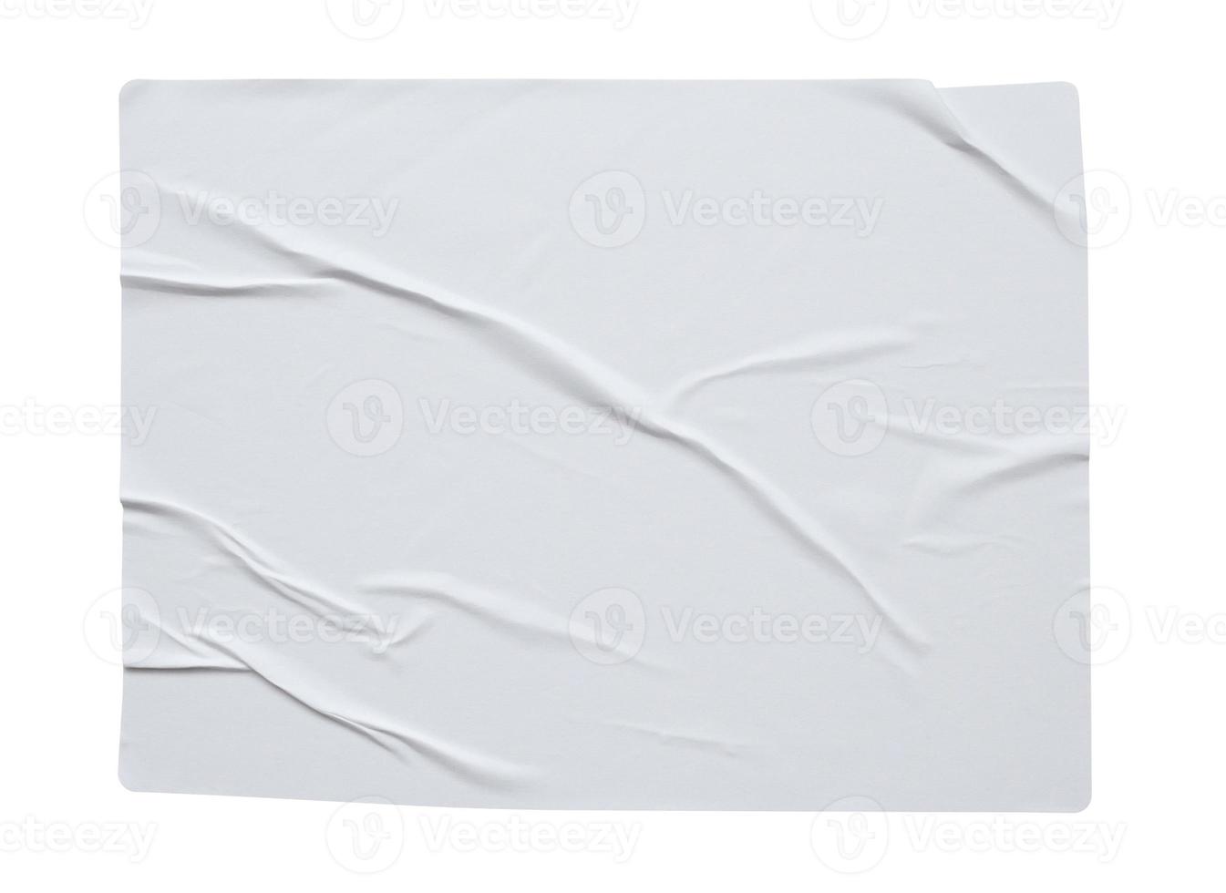 Blank paper sticker label texture isolated on white background photo