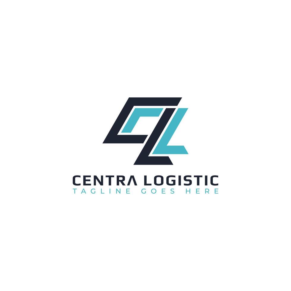logotipo de letra inicial abstracta cl o lc en color azul aislado en fondo blanco aplicado para el logotipo de la empresa logística también adecuado para las marcas o empresas que tienen el nombre inicial lc o cl. vector