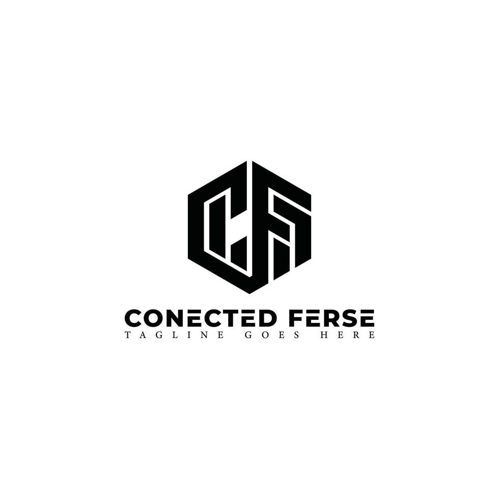 Abstract initial letter CF or FC logo in black color isolated in white background applied for blockchain contracts logo also suitable for the brands or companies have initial name FC or CF. vector