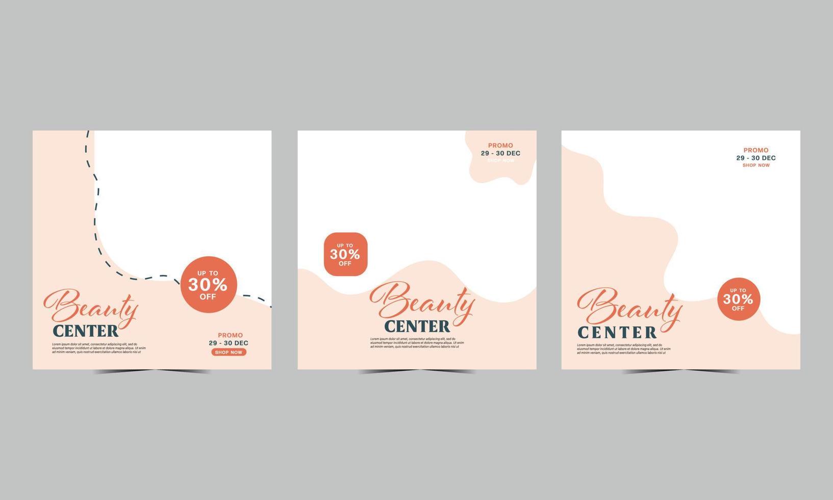 Beauty Center Makeup Social media post Banner Design . Square Flyer Template vector