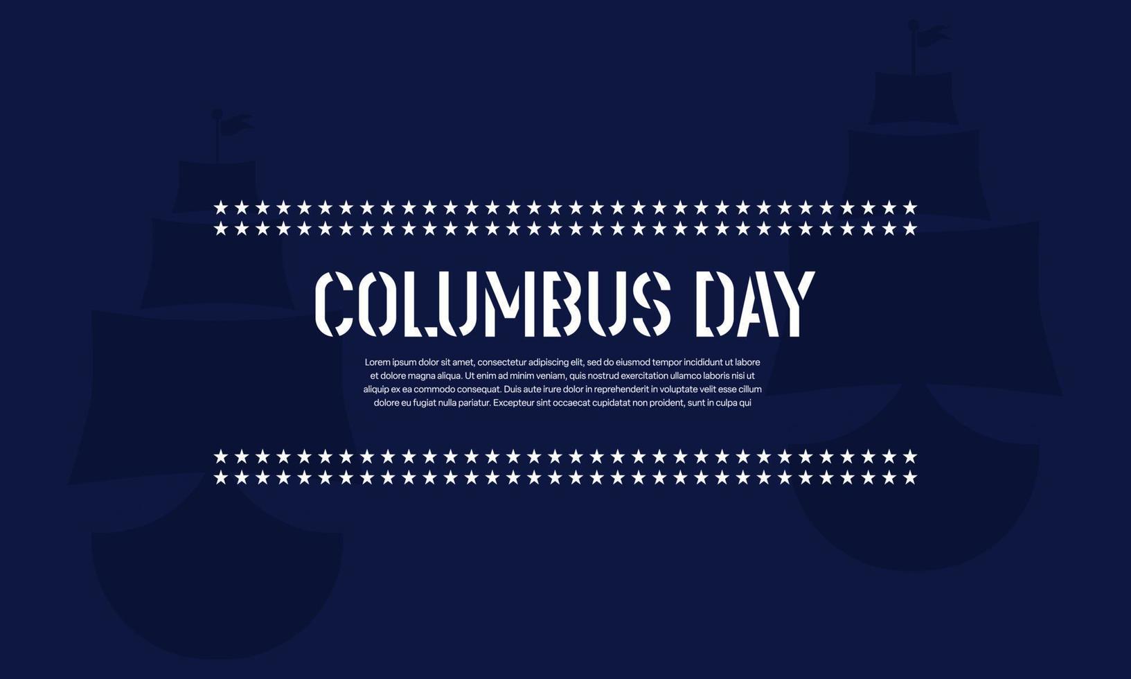 Columbus Day Background with Ship Silhouette, and In Copy Room. Suitable to be placed on content with that theme. vector