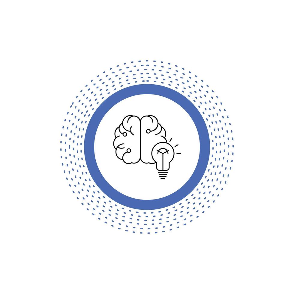 idea. business. brain. mind. bulb Line Icon. Vector isolated illustration