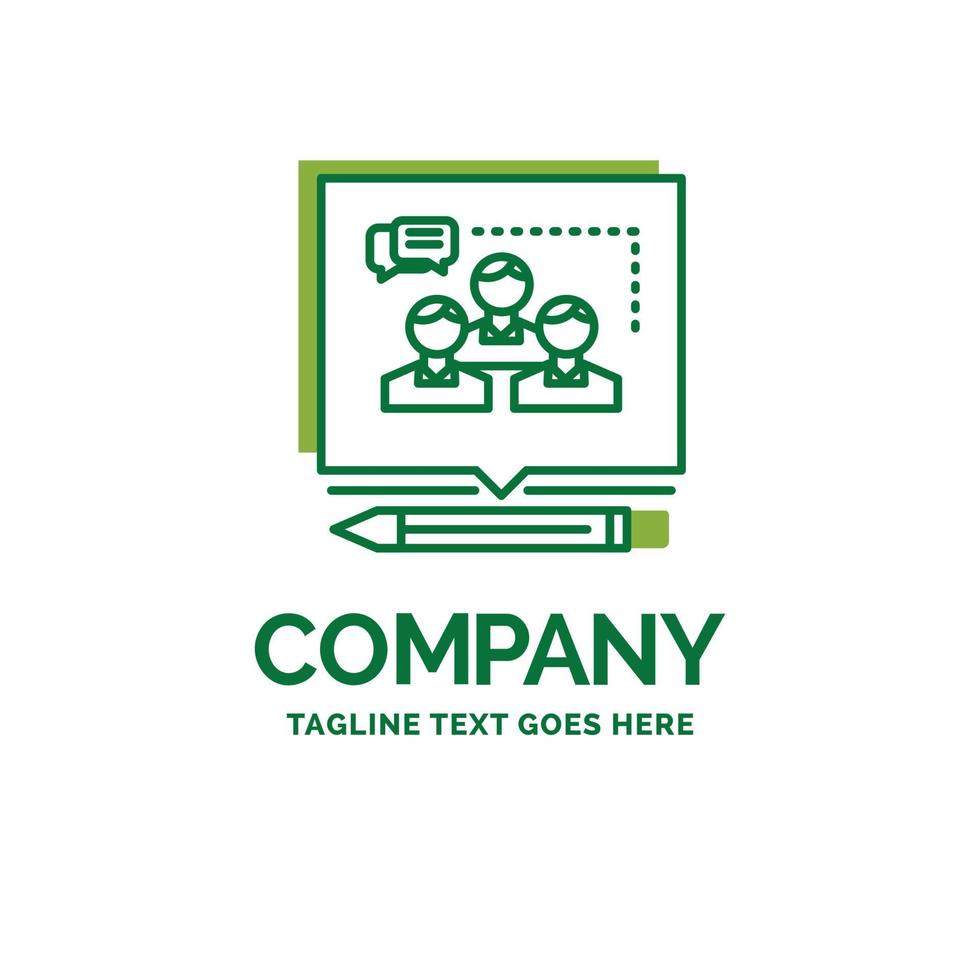 Analysis. argument. business. convince. debate Flat Business Logo template. Creative Green Brand Name Design. vector