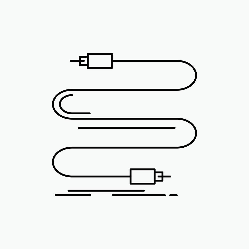 audio. cable. cord. sound. wire Line Icon. Vector isolated illustration