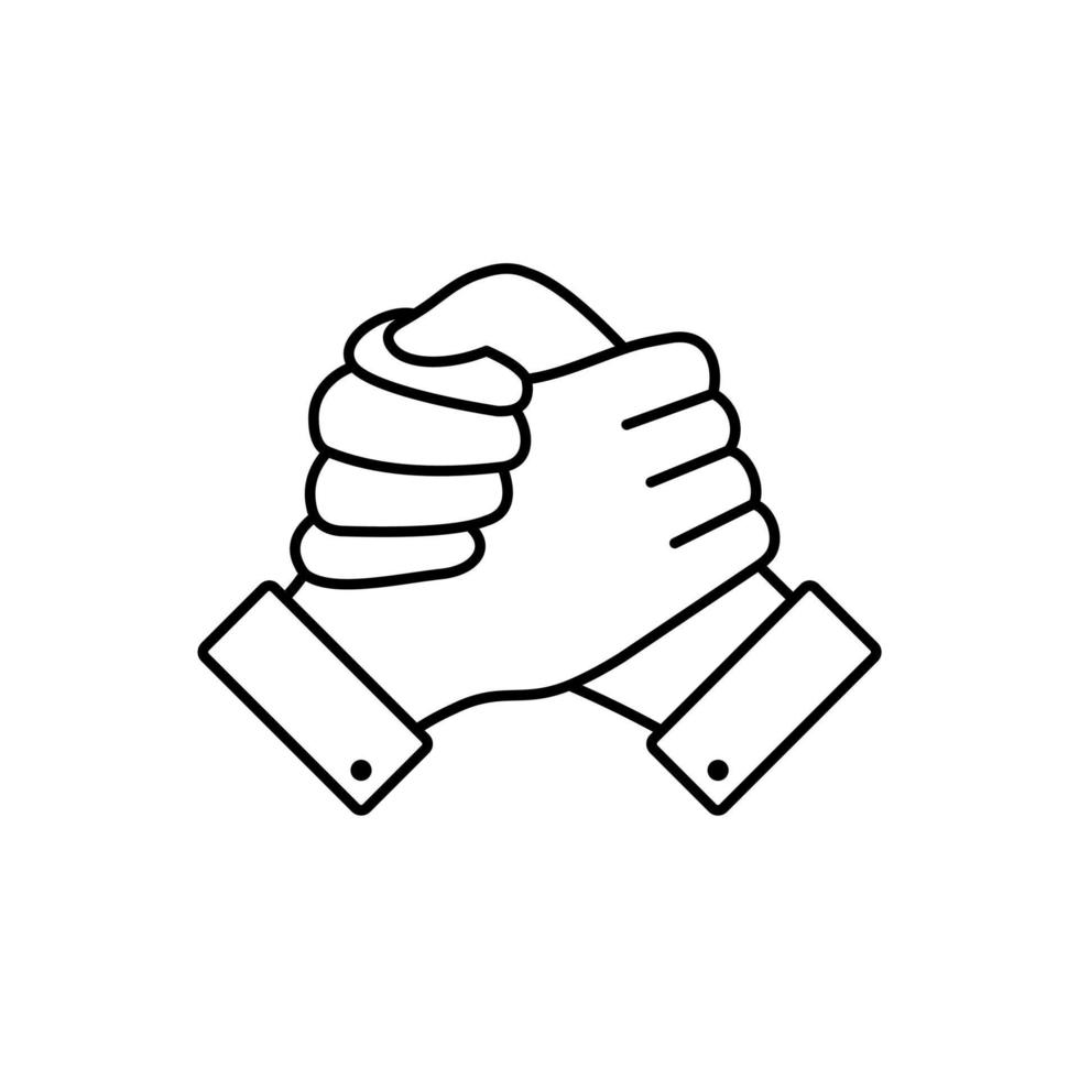 Soul brother handshake outline icon vector