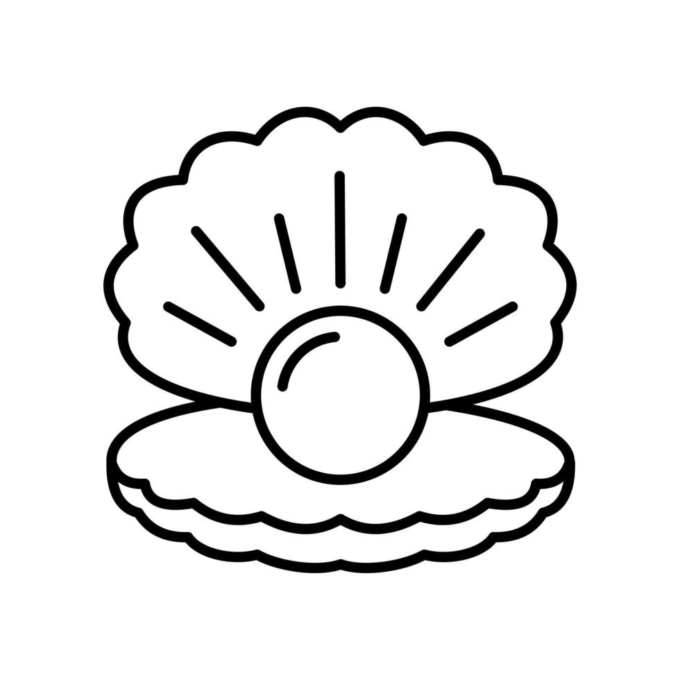 Pearl outline icon vector