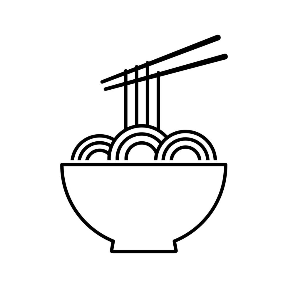 noodle outline icon vector